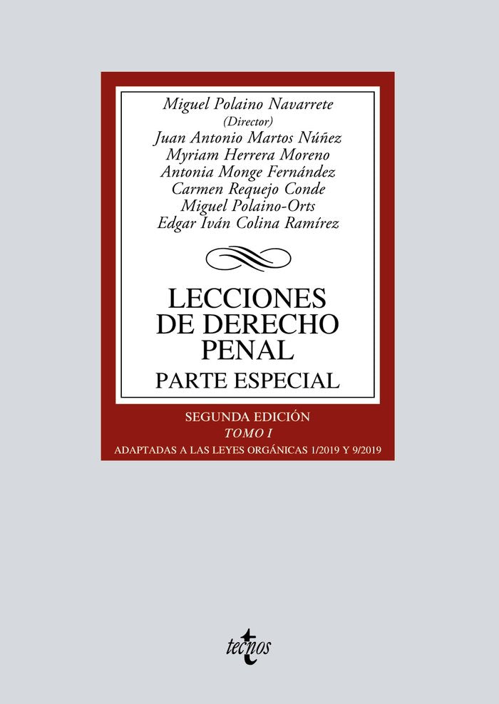 Lecciones de Derecho penal. Parte especial, de Polaino Navarrete, Miguel | portada del libro