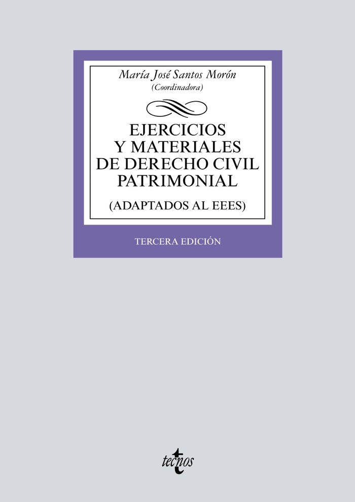 Ejercicios y materiales de Derecho Civil Patrimonial, de Santos Morón, María José | portada del libro