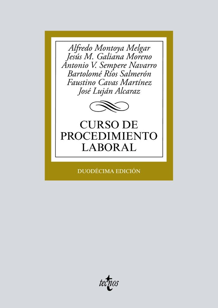 Curso de procedimiento laboral, de Montoya Melgar, Alfredo | portada del libro