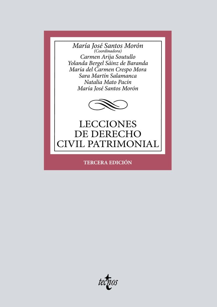 Lecciones de Derecho Civil Patrimonial, de SANTOS MORON, MARIA JOSE | portada del libro
