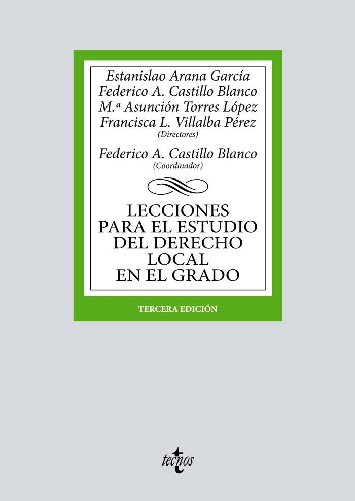 Lecciones para el estudio del derecho local en el grado, de ARANA GARCIA, ESTANISLAO | portada del libro