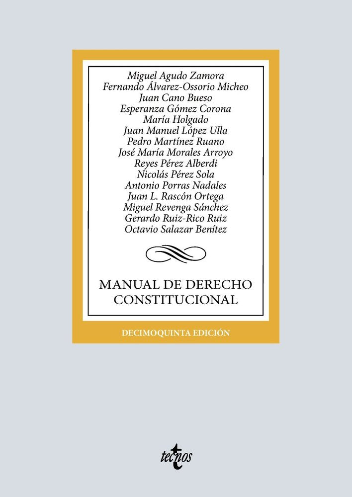 MANUAL DE DERECHO CONSTITUCIONAL, de AGUDO ZAMORA, MIGUEL | portada del libro
