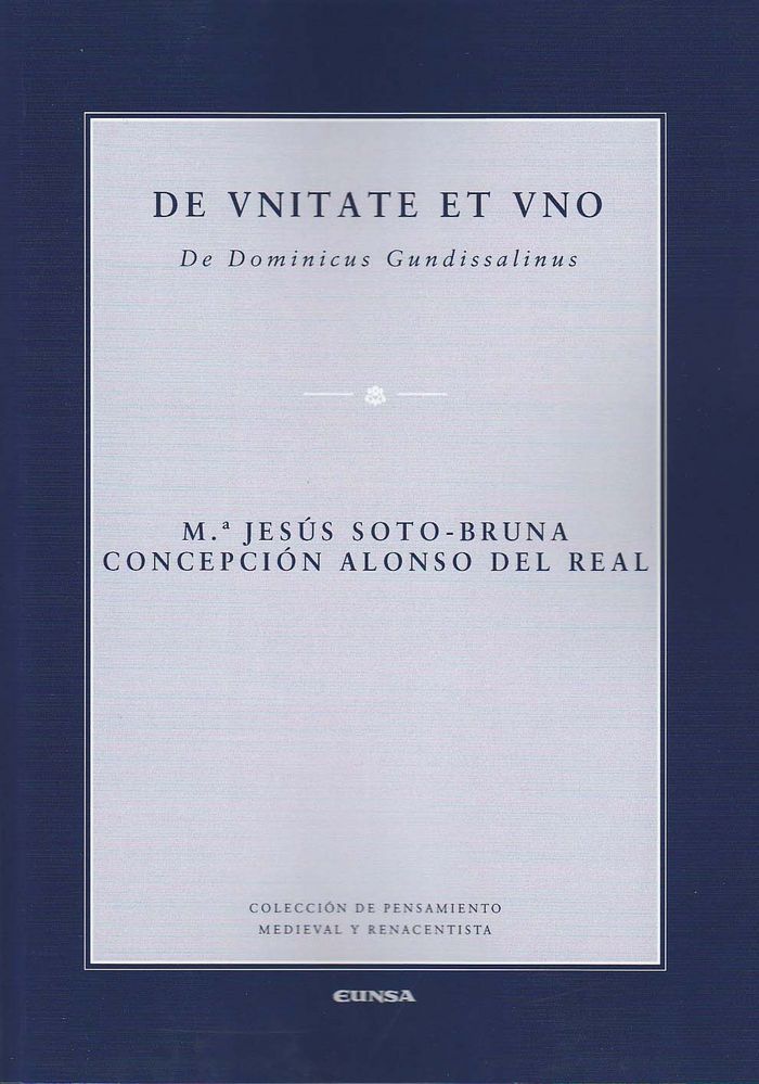 De unitate et uno de Dominicus Gundissalinus | portada del libro