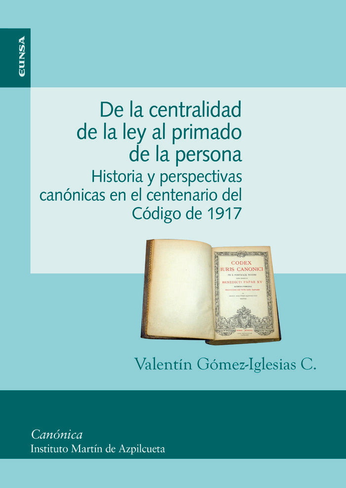 De la centralidad de la ley al primado de la persona, de Gómez-Iglesias Casal, Valentin | portada del libro
