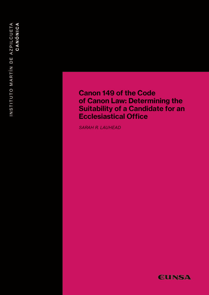 CANON 149 OF THE CODE OF CANON LAW | portada del libro