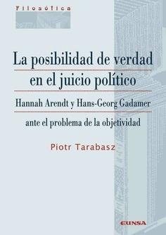 LA POSIBILIDAD DE VERDAD EN EL JUICIO POLITICO, de HANNAH ARENDT | portada del libro