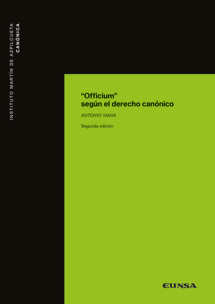 OFFICIUM SEGUN EL DERECHO CANONICO, de VIANA TOME, ANTONIO | portada del libro