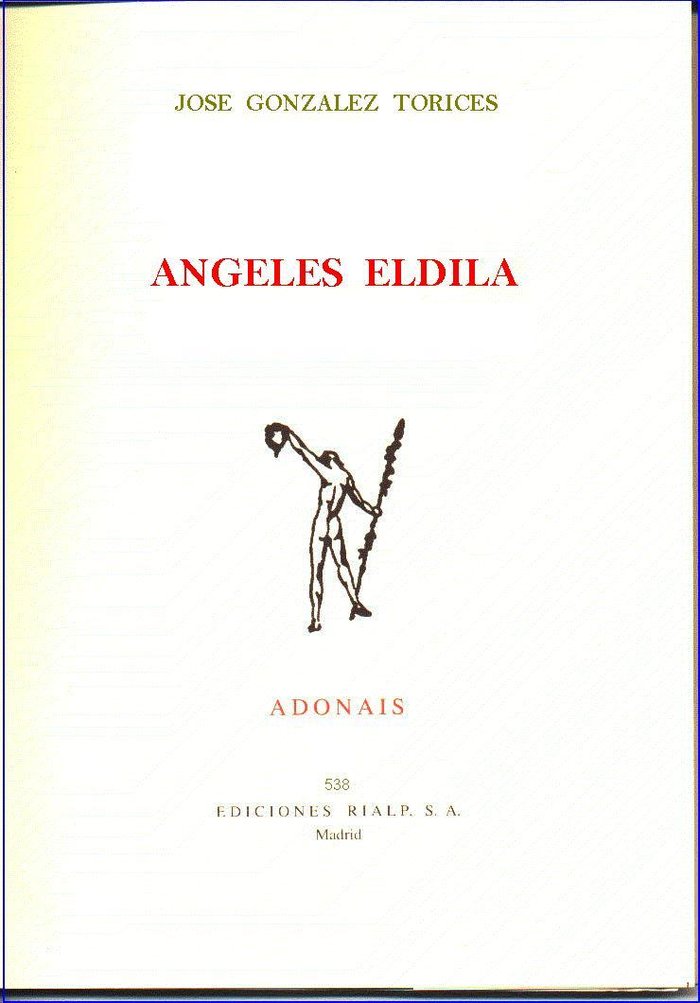 Ángeles Eldila, de González Torices | portada del libro