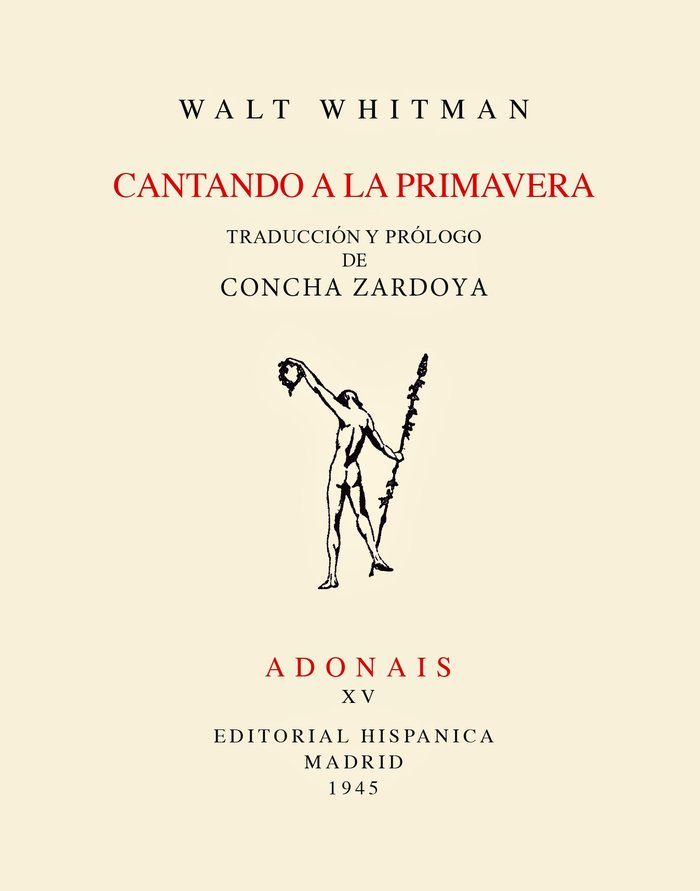 CANTANDO A LA PRIMAVERA FACSIMIL, de WHITMAN, WALT | portada del libro
