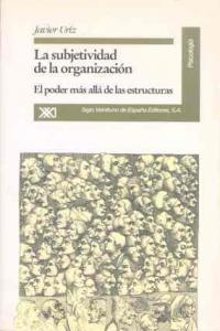 La subjetividad de la organización, de Uriz | portada del libro