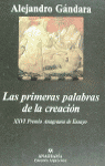 Las primeras palabras de la creación, de Gándara, Alejandro | portada del libro
