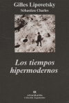 Los tiempos hipermodernos, de Lipovetsky | portada del libro