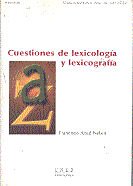 Cuestiones de lexicología y lexicografía, de Abad Nebot, Francisco | portada del libro