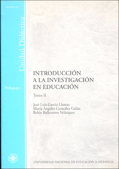 Introducción a la investigación en educación, de García Llamas, José Luis | portada del libro