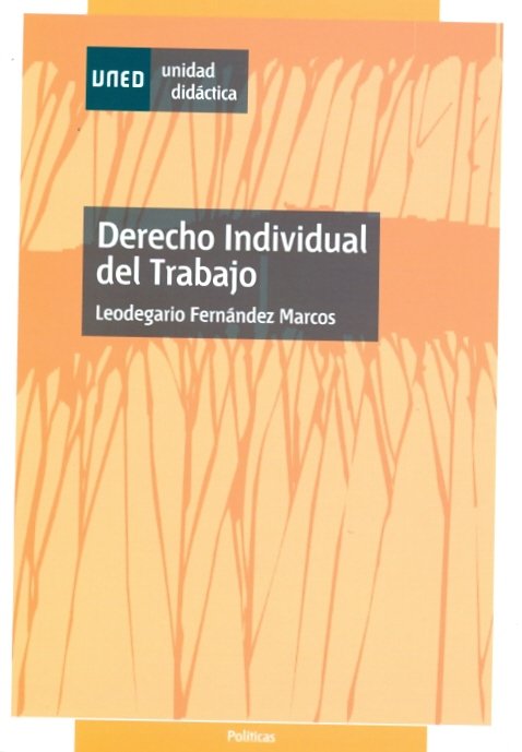 DERECHO INDIVIDUAL DEL TRABAJO, de FERNANDEZ MARCOS, LEODEGARIO | portada del libro