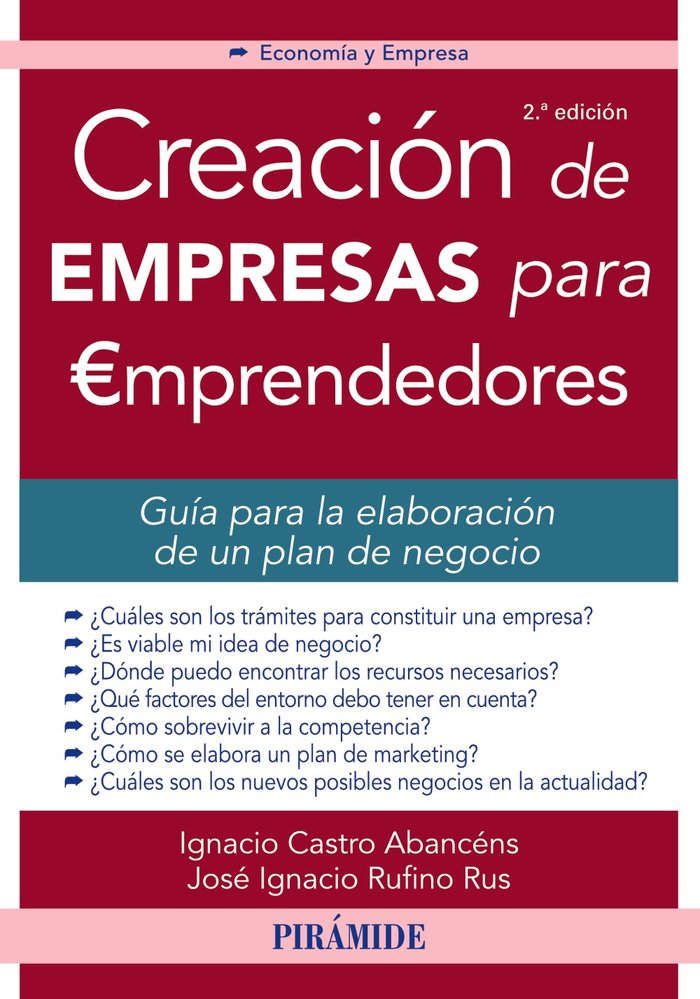 Creación de empresas para emprendedores, de Castro Abancéns, Ignacio | portada del libro