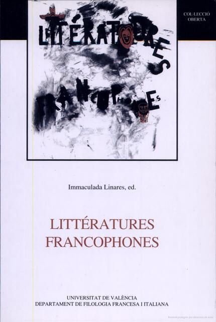 Littératures francophones, de Varios autores | portada del libro
