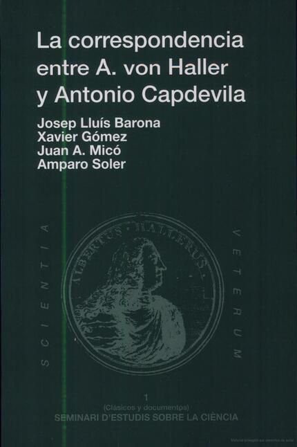 La correspondencia entre Albrecht von Haller y Antonio Capdevila, de Varios autores | portada del libro