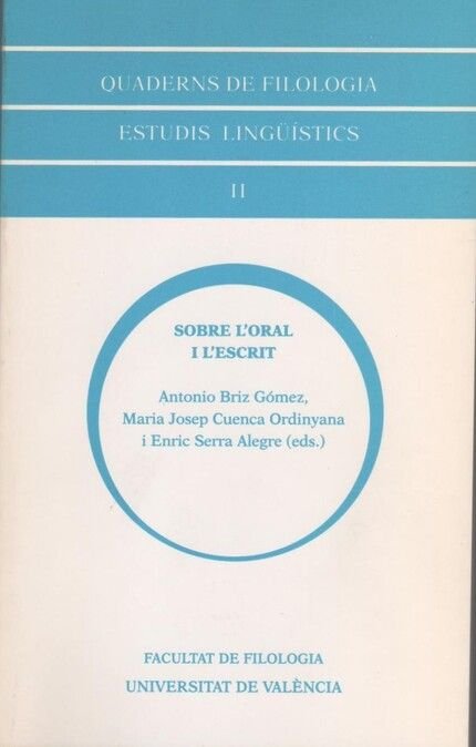 Sobre l'oral i l'escrit, de Varios autores | portada del libro