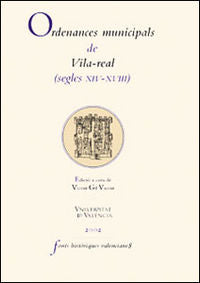 Ordenances municipals de Vila-real (segles XIV-XVIII), de Varios autores | portada del libro