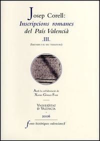 Inscripcions romanes del País Valencià, III, de Corell Vicent | portada del libro