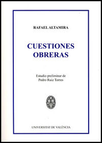 Cuestiones obreras, de Altamira y Crevea | portada del libro