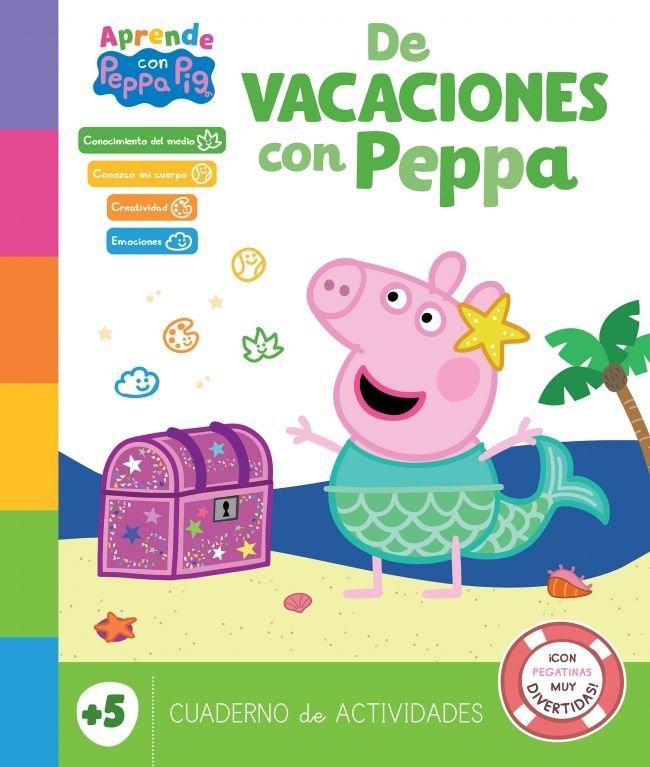 De vacaciones con Peppa - 5 años (Peppa Pig. Cuaderno de actividades), de Hasbro, | portada del libro