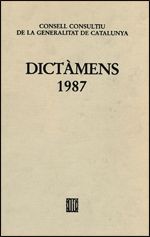 Dictàmens emesos pel Consell Consultiu de la Generalitat de Catalunya 1987, de AA.VV. | portada del libro