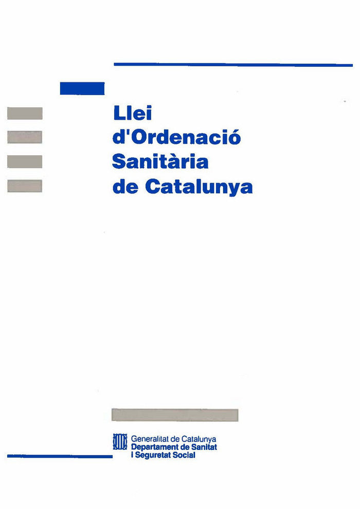 Llei d'ordenació sanitària de Catalunya, de AA.VV. | portada del libro