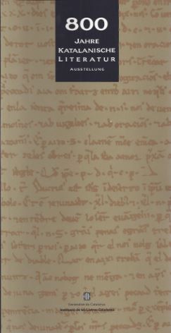 Jahre Katalanische Literatur/800, de AA.VV. | portada del libro