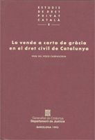 venda a carta de gràcia en el Dret civil de Catalunya/La, de DEL POZO CARRASCOSA , PERE | portada del libro