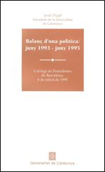 Balanç d'una pol¡tica: juny 1993-juny 1995, de PUJOL I SOLEY, JORDI | portada del libro