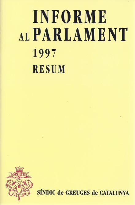 INFORME AL PARLAMENT 1997, RESUM, de AA.VV. | portada del libro
