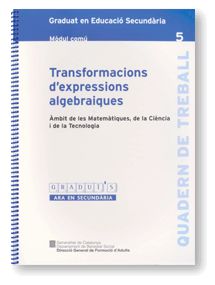 TRANSFORMACIONS D'EXPRESSIONS ALGEBRAIQUES, AMBIT DE LES MATEMATIQUES, DE LA CIENCIA I DE LA TECNOLO, de AA.VV. | portada del