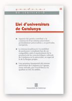LLEI D'UNIVERSITATS DE CATALUNYA, de AA.VV. | portada del libro