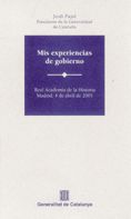experiencias de gobierno/Mis, de PUJOL I SOLEY, JORDI | portada del libro