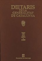DIETARIS GENERALITAT PELL VIII, de SANS I TRAVE (COORD.), JOSEP MARIA | portada del libro