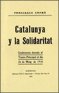 Catalunya y la Solidaritat (facsímil), de Cambó , Francesc | portada del libro