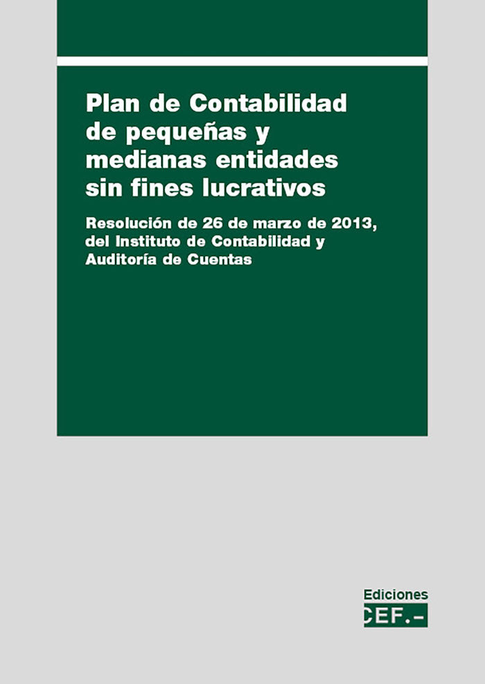 PLAN DE CONTABILIDAD DE PEQUEÑAS Y MEDIANAS ENTIDADES SIN FINES LUCRATIVOS | portada del libro