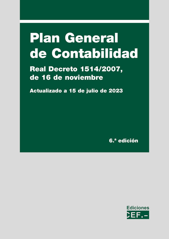 Plan General de Contabilidad, de GABINETE TECNICO DEL CEF, GABINETE TECNI | portada del libro