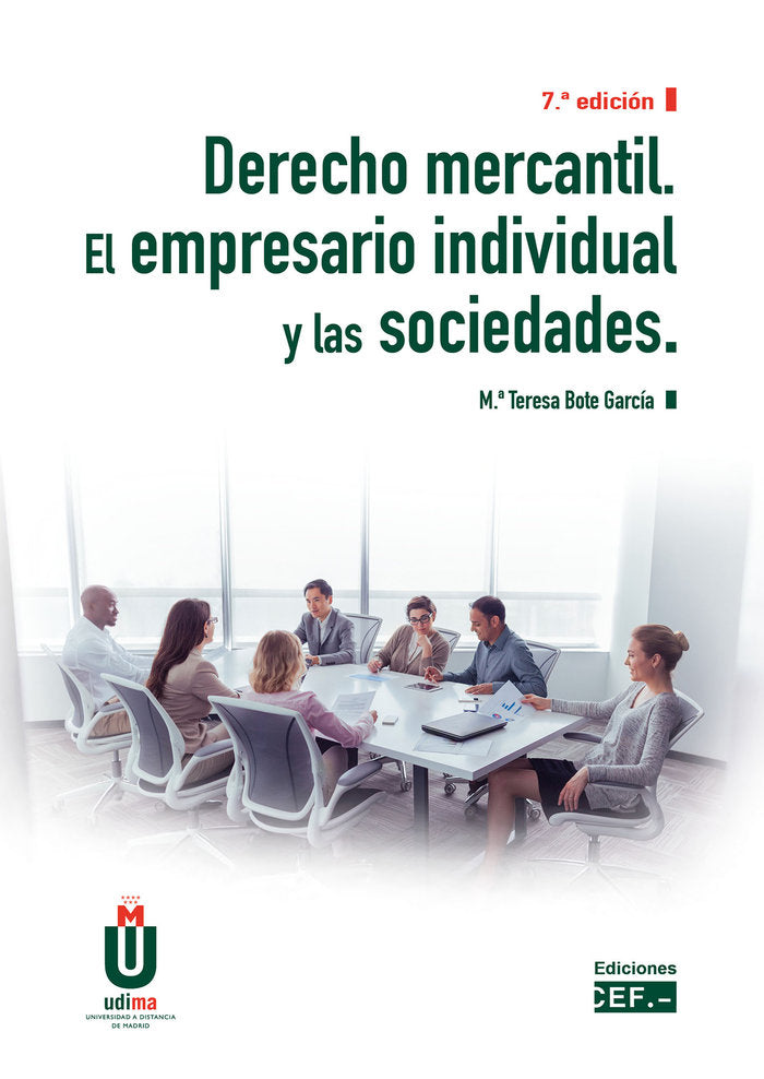Derecho mercantil. El empresario individual y las sociedades, de BOTE GARCIA, MARIA TERESA | portada del libro