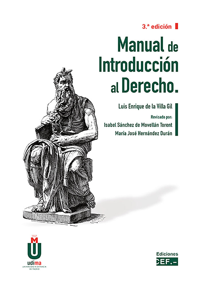 MANUAL DE INTRODUCCION AL DERECHO, de DE LA VILLA GIL, LUIS ENRIQUE | portada del libro
