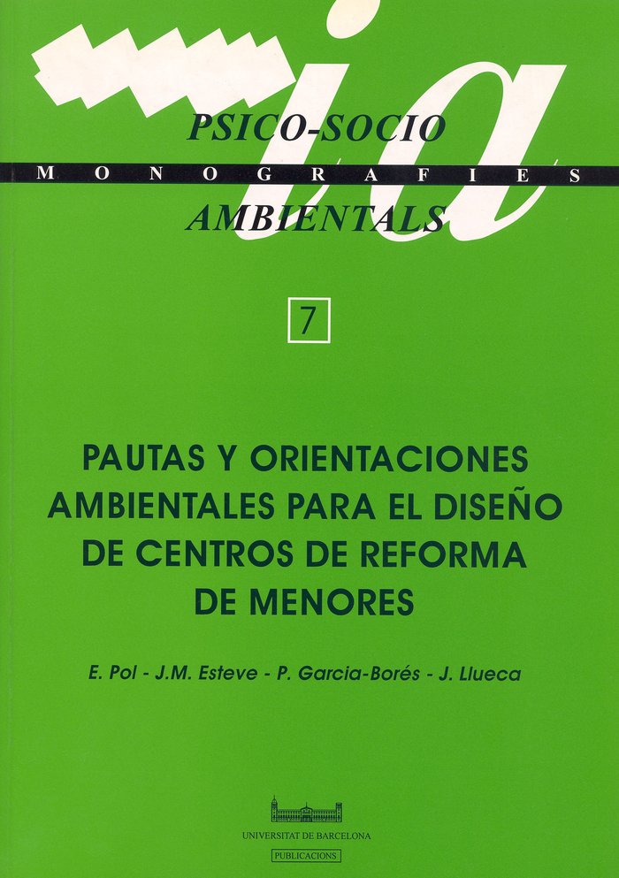Pautas y orientaciones ambientales para el diseño de centros de reforma de menores, de Pol Urrutia | portada del libro
