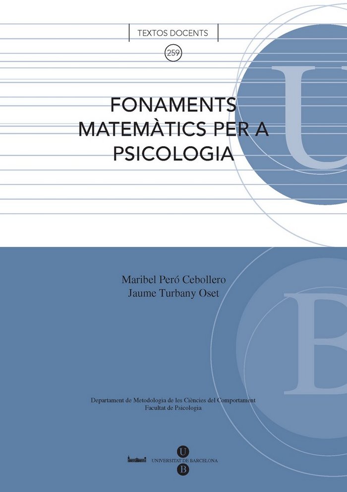 Fonaments matemàtics per a psicologia, de Turbany Oset | portada del libro