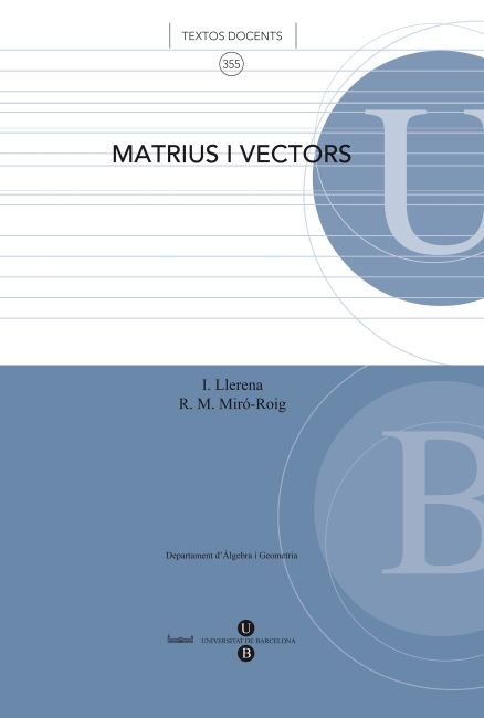 Matrius i vectors, de Miró Roig | portada del libro