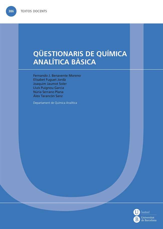 Qüestionaris de química analítica bàsica, de Varios autores | portada del libro