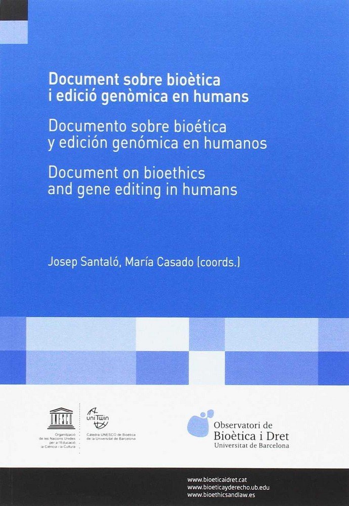 Document sobre bioètica i edició genòmica en humans, de Varios autores | portada del libro