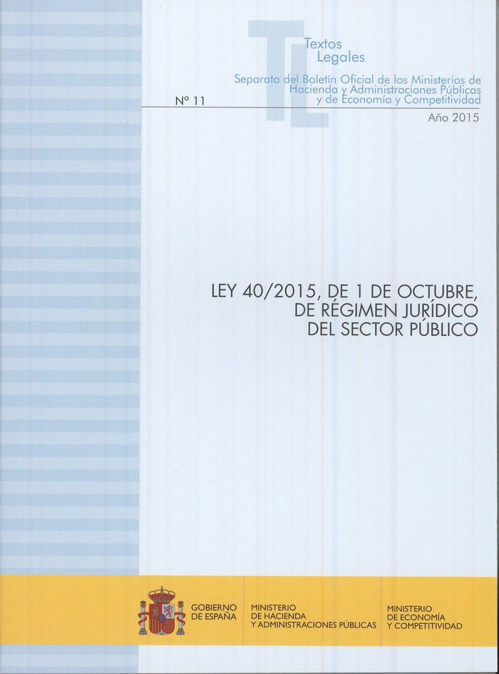 LEY 40/2015, DE 1 DE OCTUBRE, DE REGIMEN JURÍDICO DEL SECTO, de PÚBLICO | portada del libro