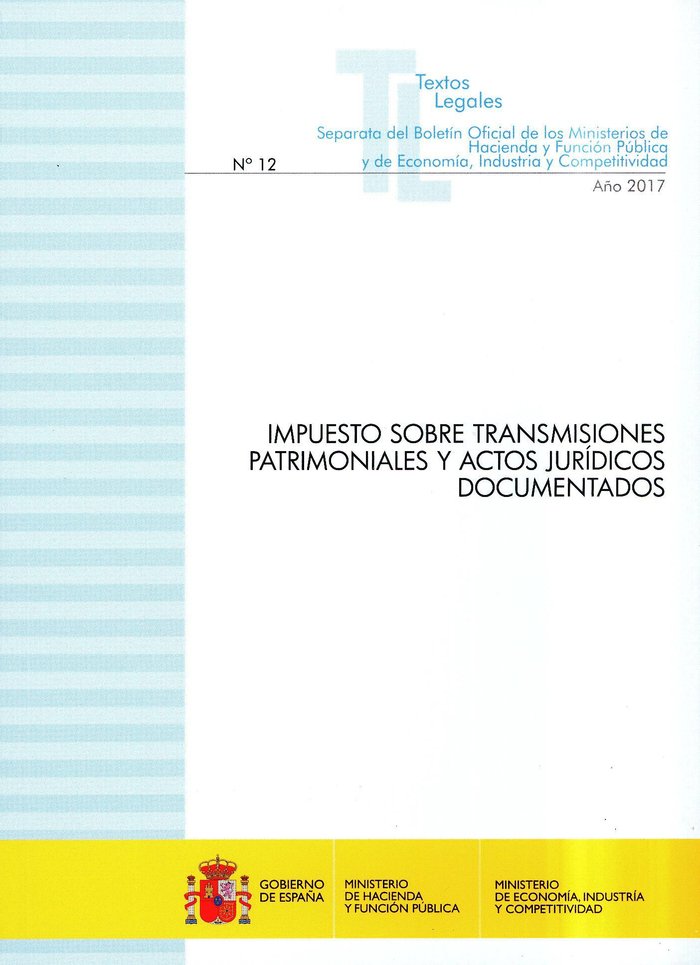 Impuesto sobre transmisiones patrimoniales y actos jurídicos documentados, de AA.VV. | portada del libro
