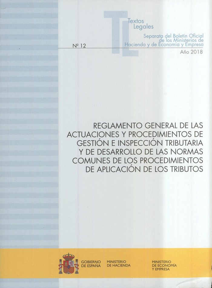 Reglamento general de las actuaciones y procedimientos de gestión e inspección tributaria y de desar | portada del libro